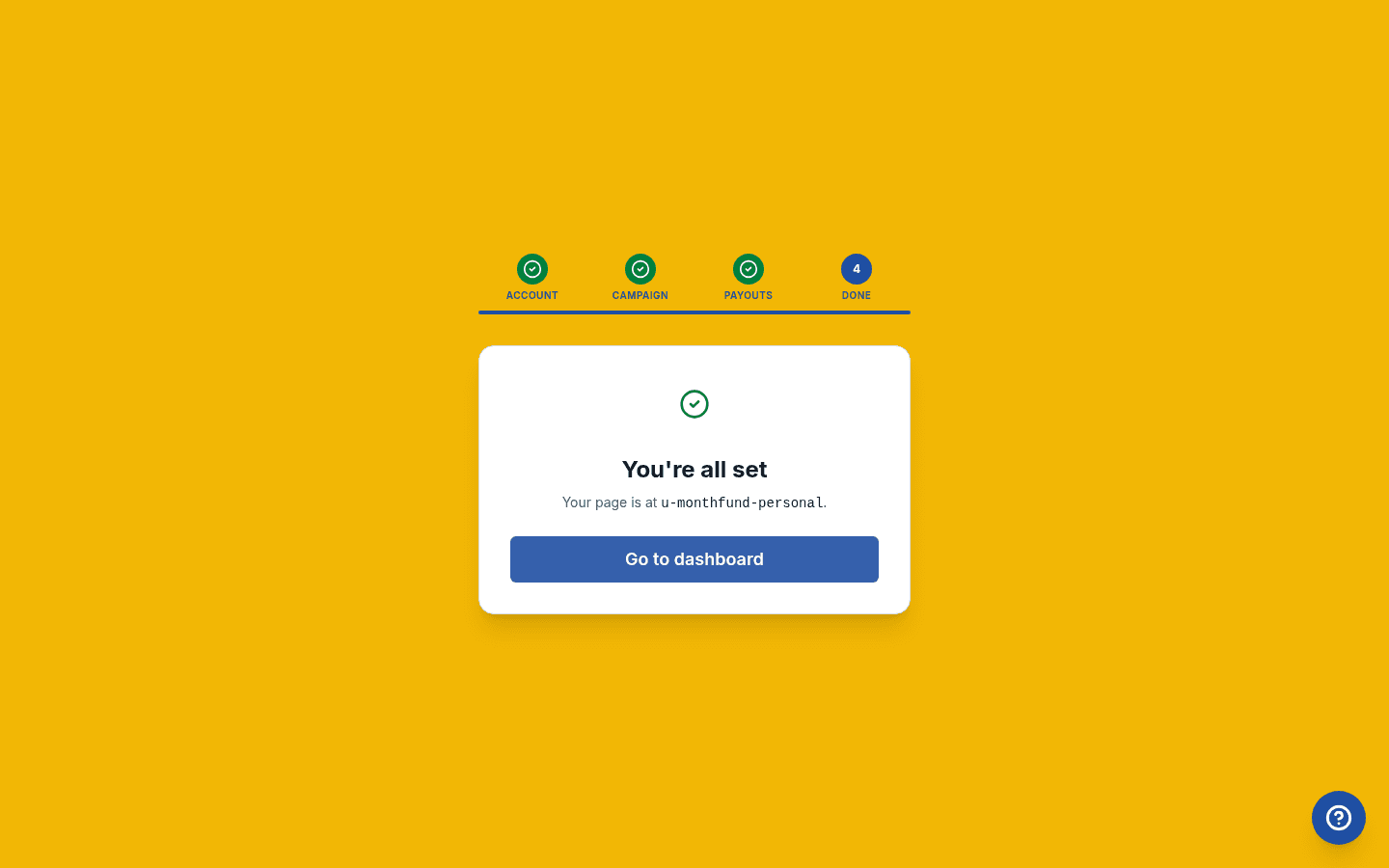 Thank donors page
