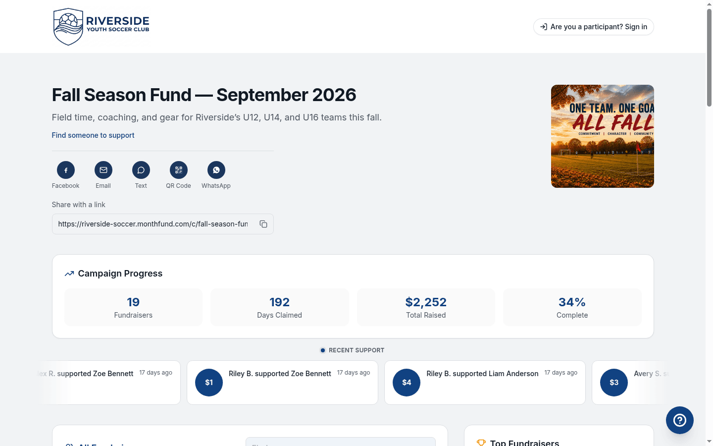 fundraiser checklist step 03 share page