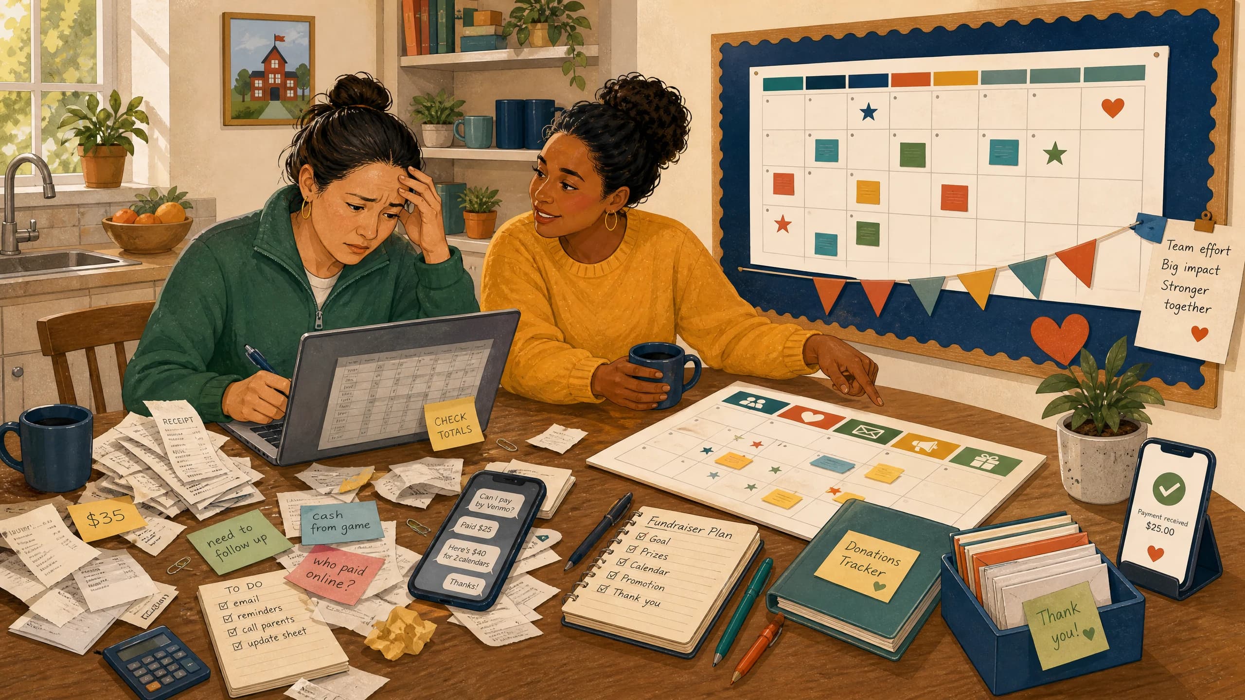 Calendar fundraiser vs. spreadsheet and payment link